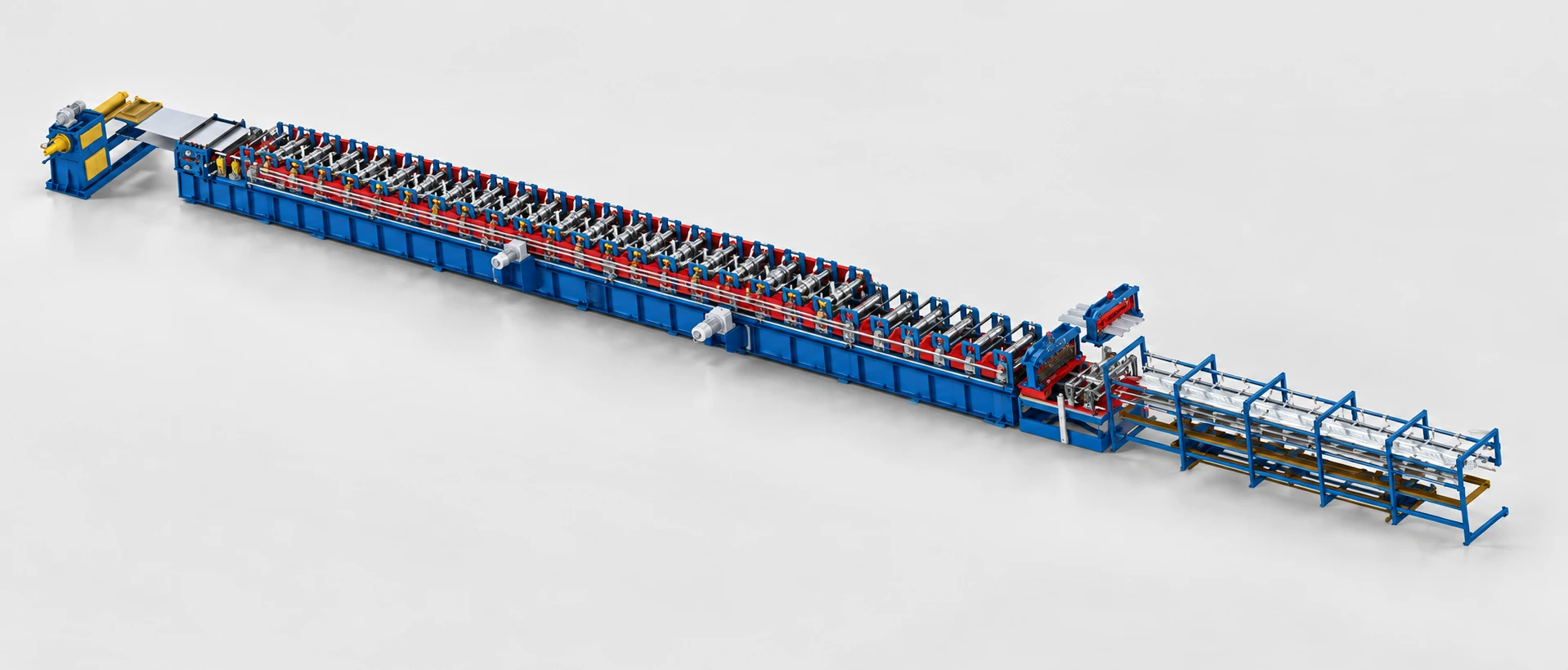 Beton altı trapez roll form üretim hattı stüdyo renderı